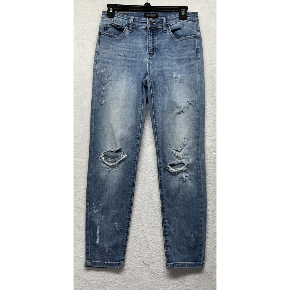 Judy Blue Womens Size 9/29 Blue Denim Relaxed Fit Skinny Jeans (T3)